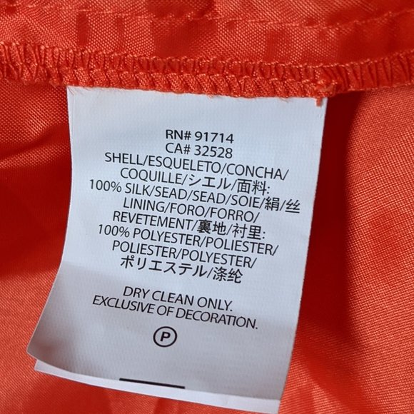 NWT Petite (0P) - A/X Orange One Shoulder Silk Dress - Picture 9 of 9